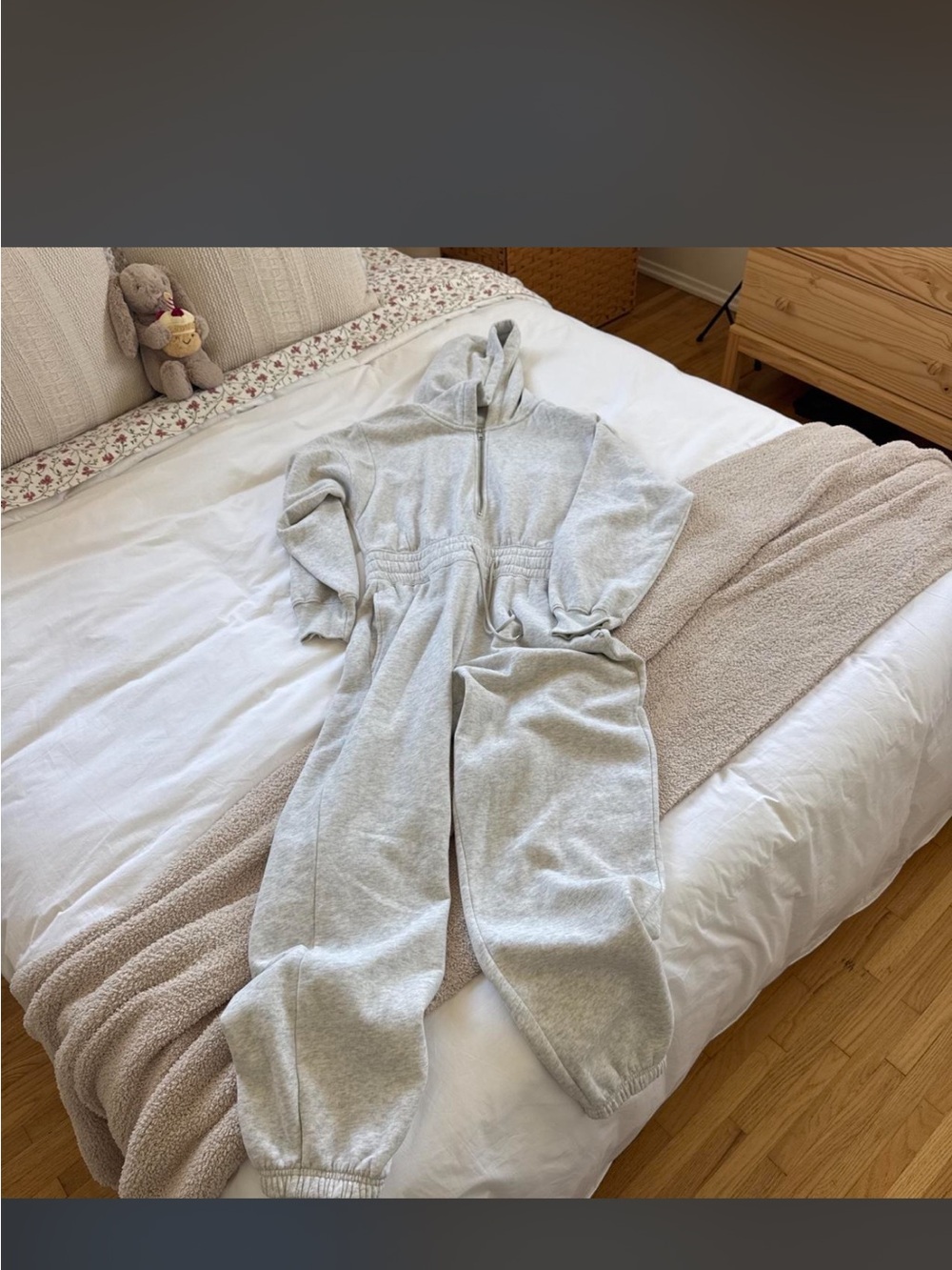 Gilly Hicks Heather Gray Hooded Zip-Up Jumpsuit